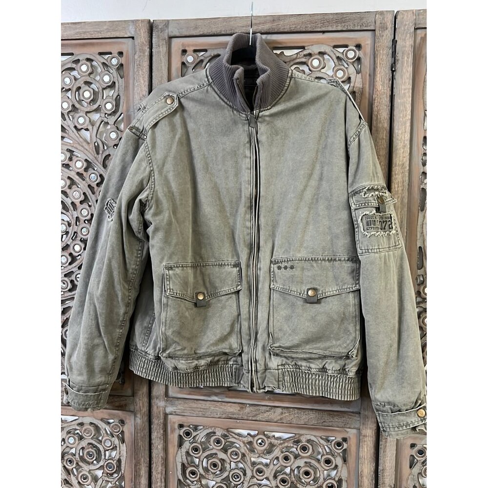 Olive green bomber jacket whispering smith top gun size medium
